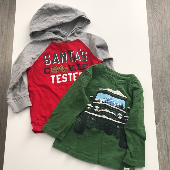 Gymboree Other - Bundle of 2 Tops-Gymboree “Santa’s Cookie Tester” & Baby Gap Jeep Size 18-24M